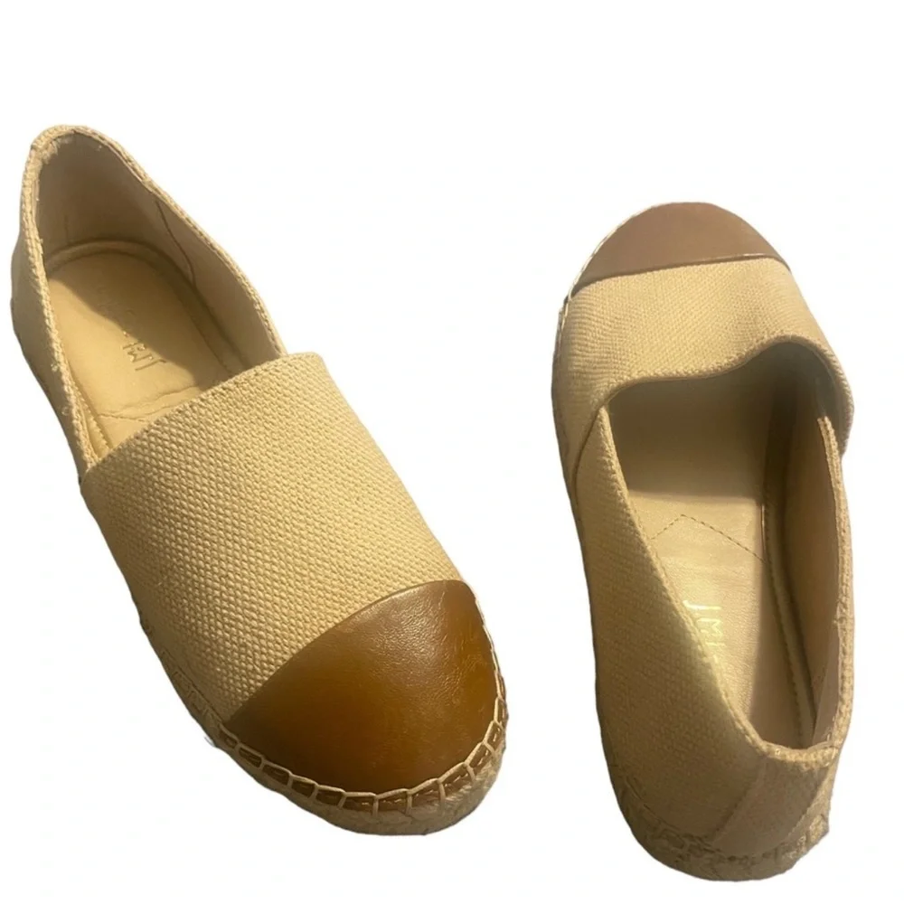 J. McLaughlin Cream‎ and Brown Espadrilles